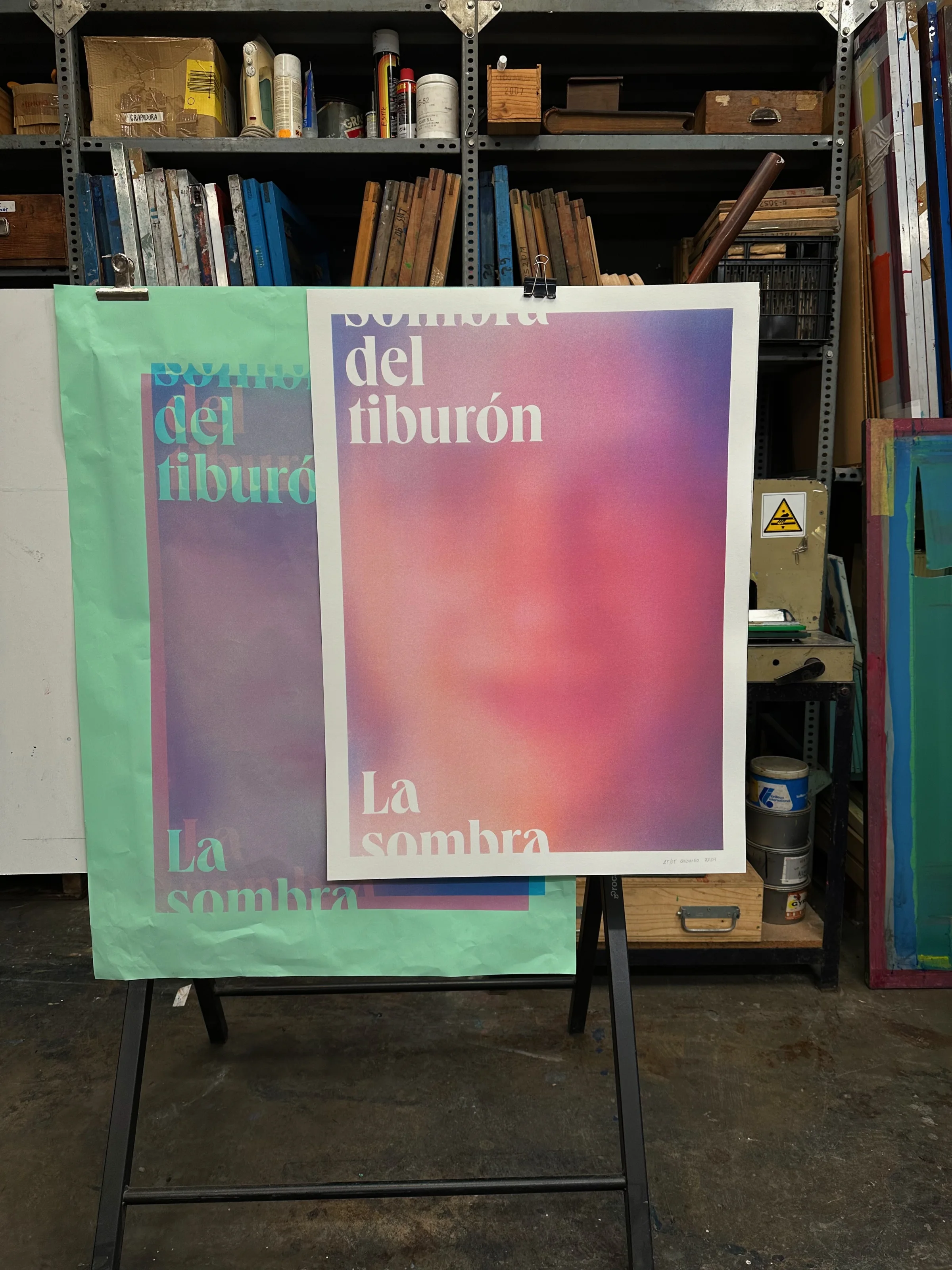 La sombra del tiburón — the screen print, signed edition of 25