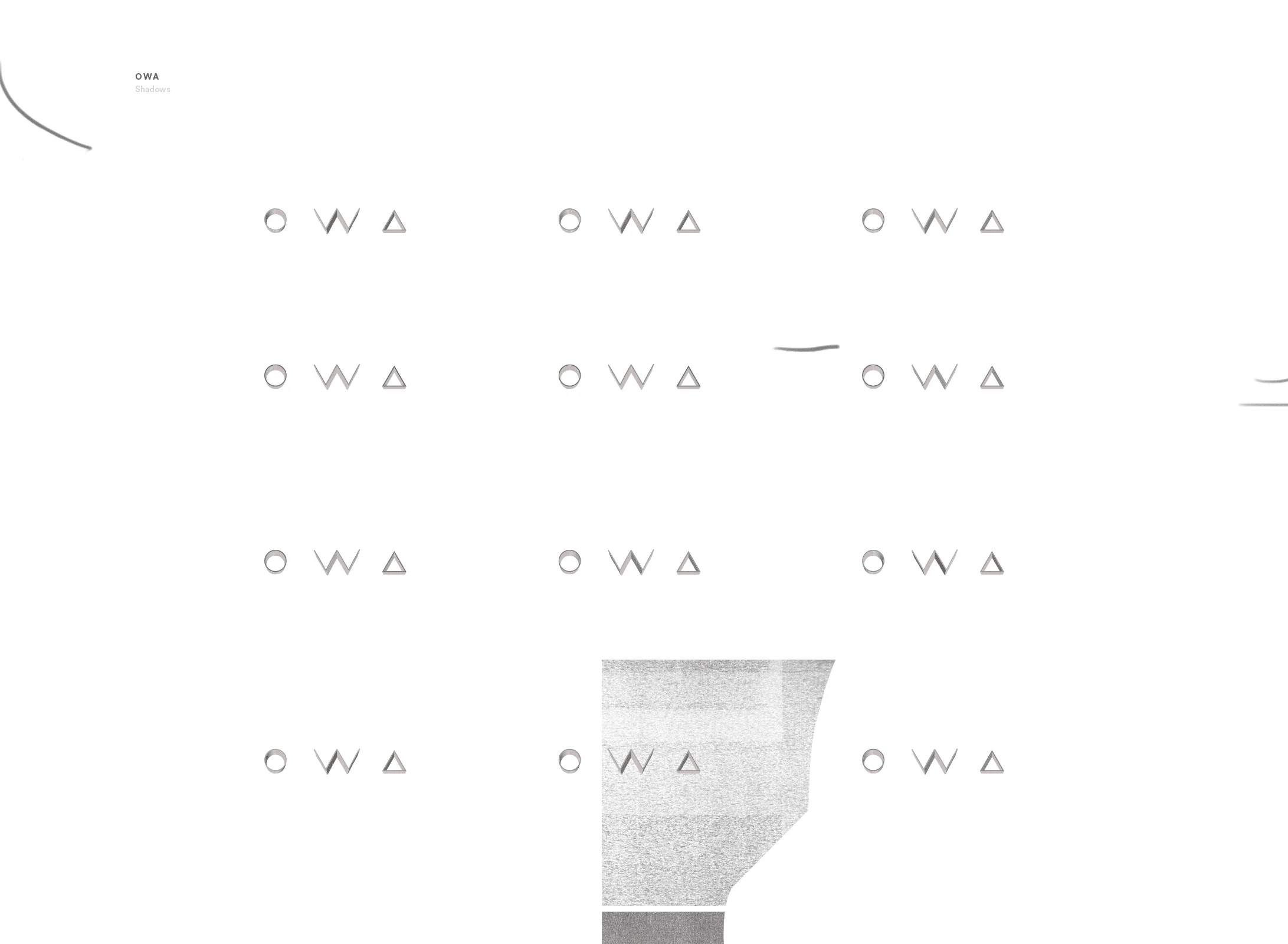 Owa Yurika — spacing and proportion study of the O W A wordmark