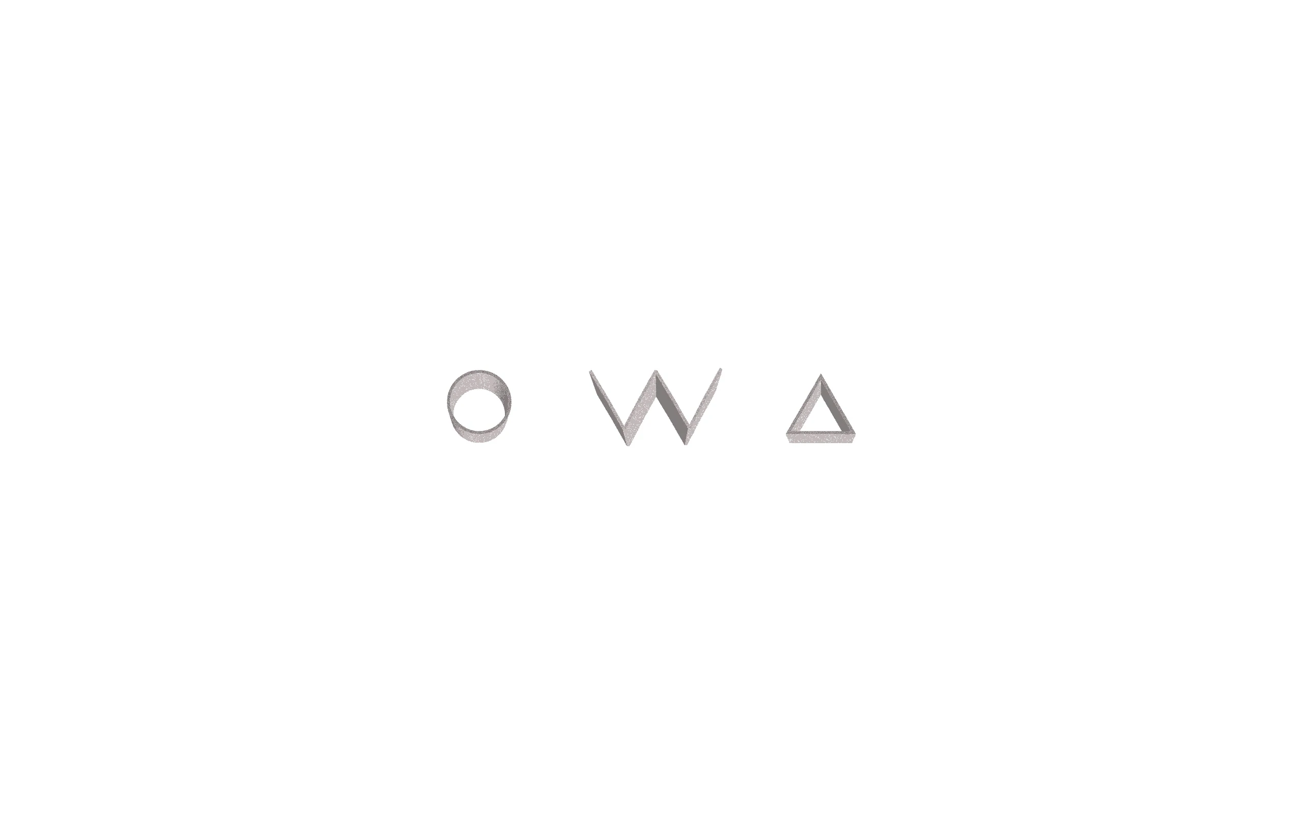 Owa Yurika — the OWA mark resolved as a clean 3D lockup