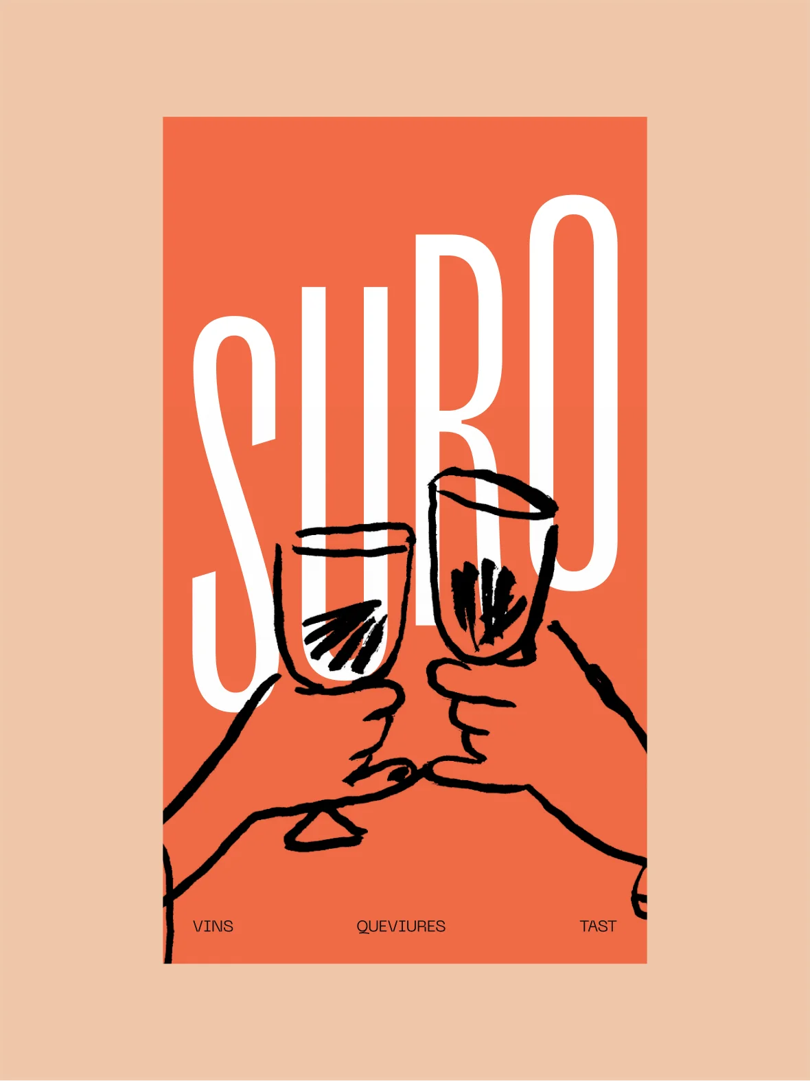 SURO — wine card with illustration